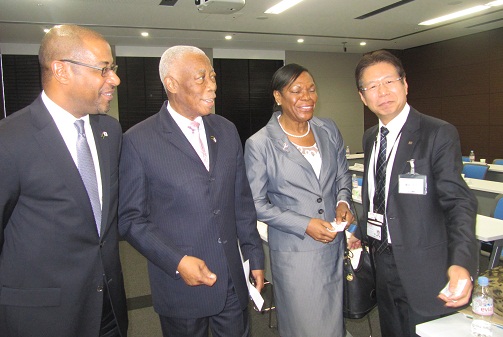 Minister A.J. Nicholson and delegates in Japan last month