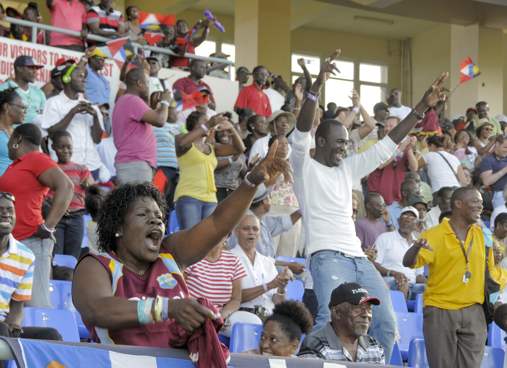 Enjoying cricket last week at the Sir Vivian Richards Stadium, Antigua and Barbuda (Photo via West Indies Cricket Board)