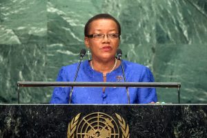 Foreign Minister Maxine Pamela Ometa McClean of Barbados . (Photo via UN/Cia Pak)