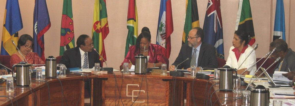 India’s Vice Minister and Special Secretary of the Ministry of External Affairs of India, His Excellency Mr. R. Swaminathan (Second from left), addresses the opening ceremony of the inaugural meeting of the CARICOM-India Joint Commission.