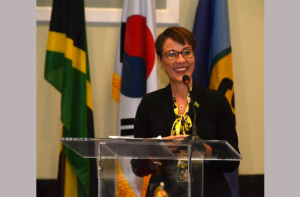 CARICOM_Korea_Kamina-Johnson-Smith-at-CARICOM-Korea-meeting