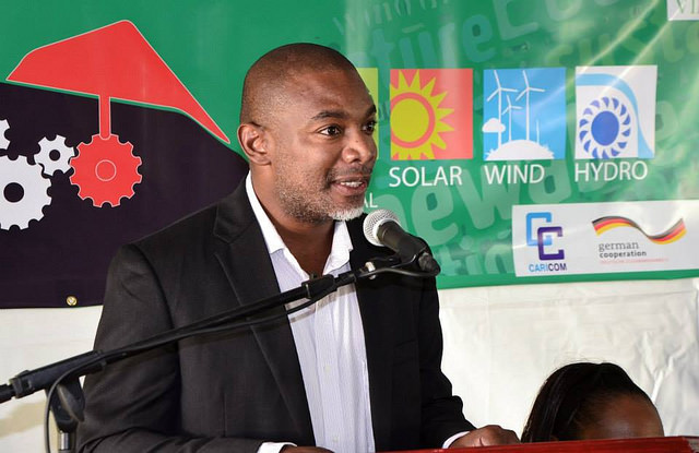 Dr. Devon Gardner, Programme Manager, Energy, CARICOM Secretariat, addresses the launch of CARICOM Energy Week 2014 in St. Vincent and the Grenadines, Monday 17 November