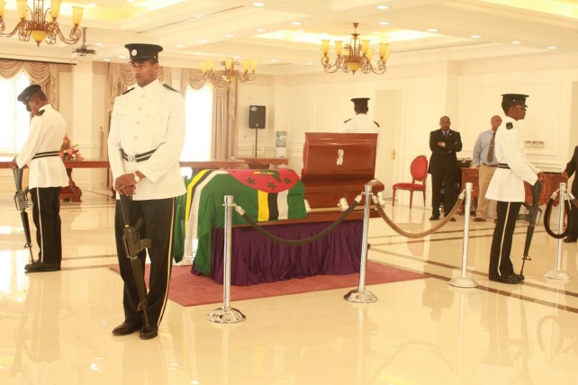 Last respects to Dr. Nicholas Liverpool. (Photo via Dominica News Online)