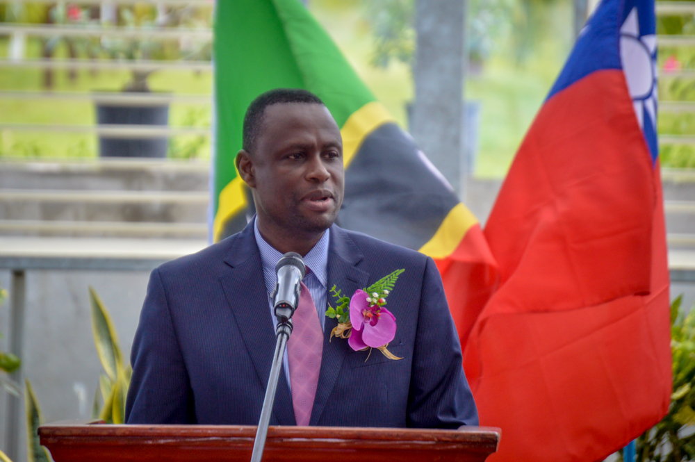 Minister of Agriculture, the Honourable Nigel Carty, addresses the opening