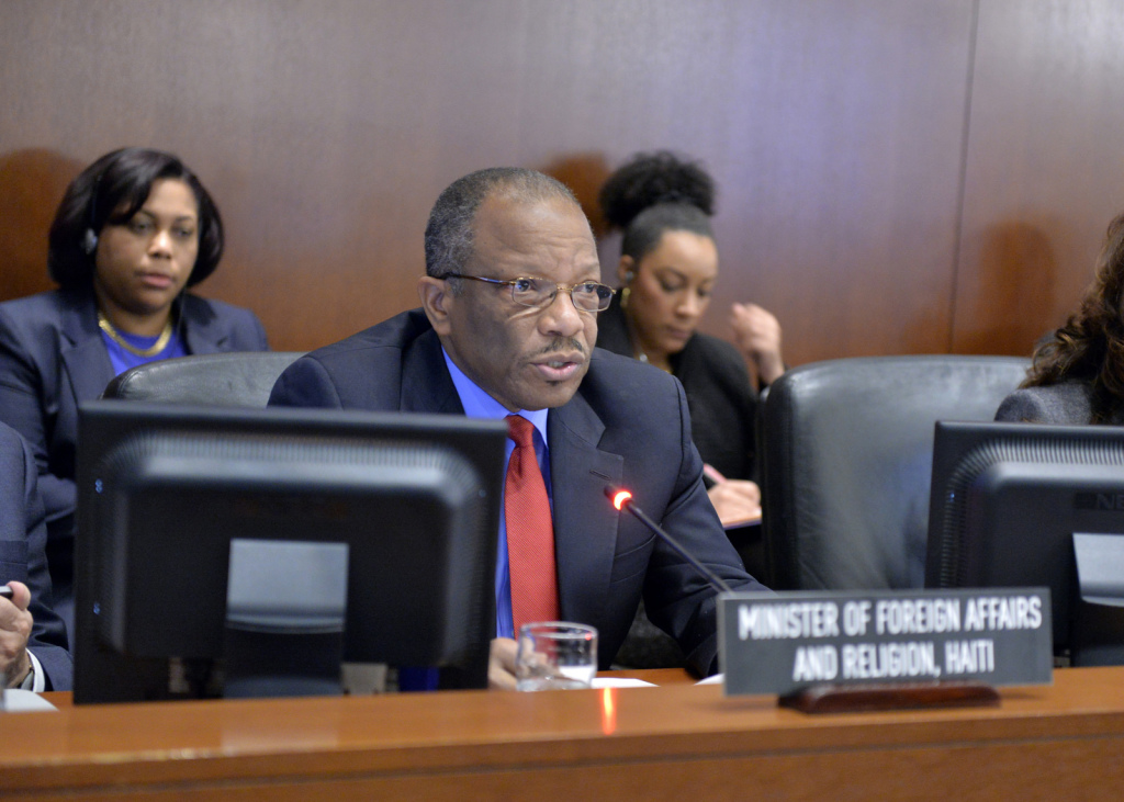Minister of Foreign Affairs and Worship of Haiti, Duly Brutus at the Special Meeting of the Permanent Council of the OAS, January 14, 2015