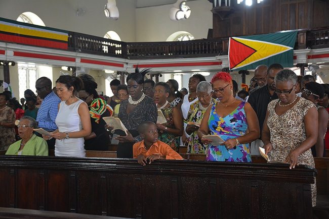 Jubilee celebrants in Barbados on Sunday (Photo via Barbados Today)