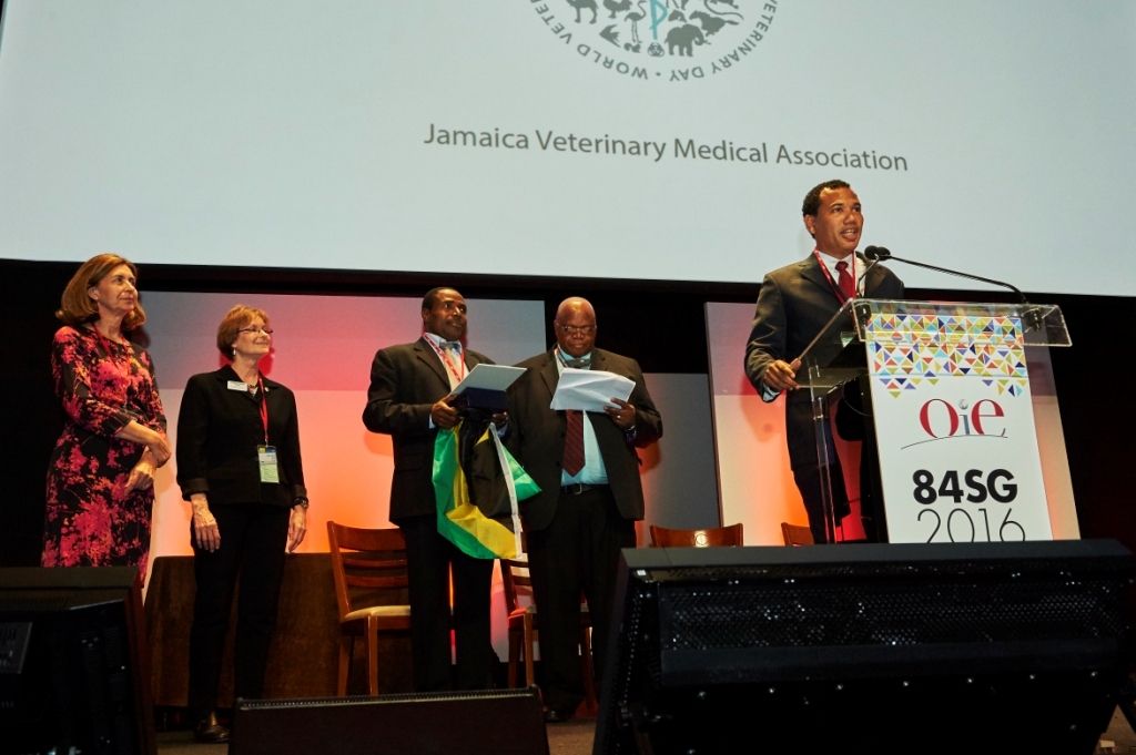 Jamaica presentation of OIE Veterinary Day award