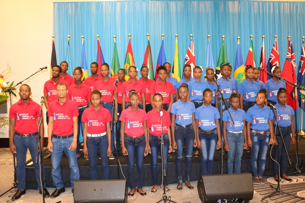 Students singing