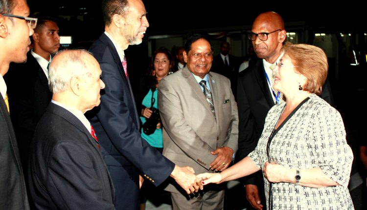 ASG Granderson greets Bachelet