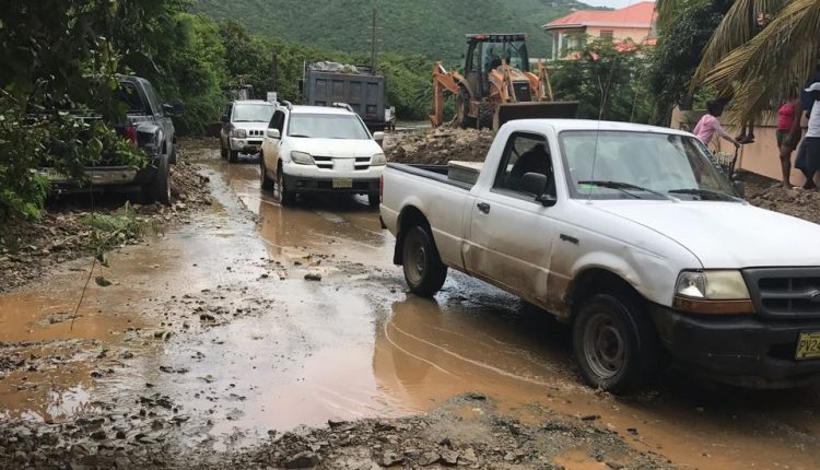 BVI Flash Flood vehicles navigating