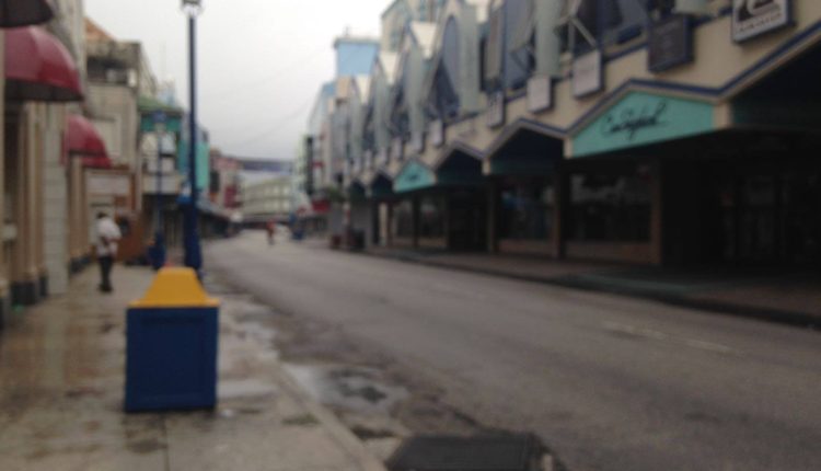 Barbados Downtown after storm -Barbados Today photo
