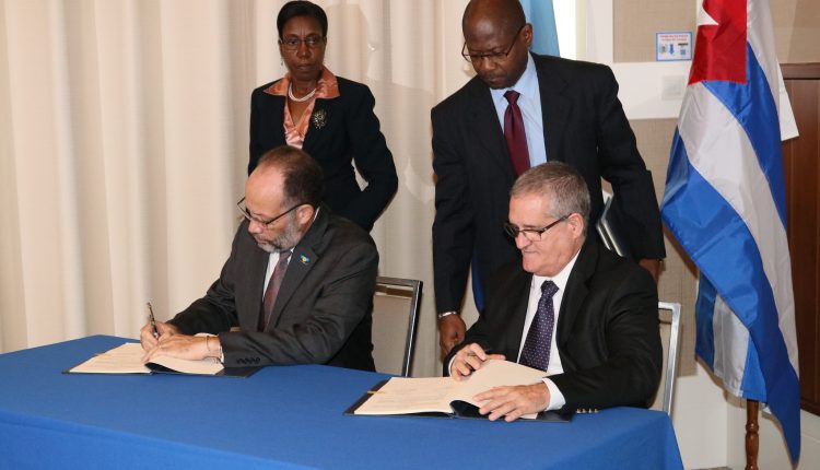 CARICOM-Cuba signing ceremony – SG and Amb.Marchante