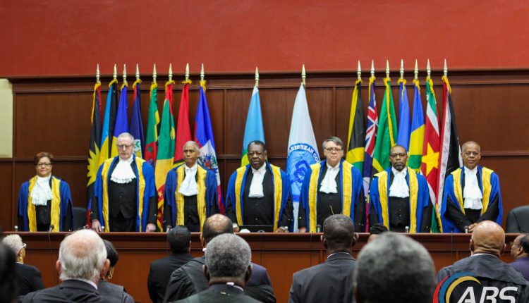CCJ – Dennis Byron farewell sitting – judges standing (ABSTV)