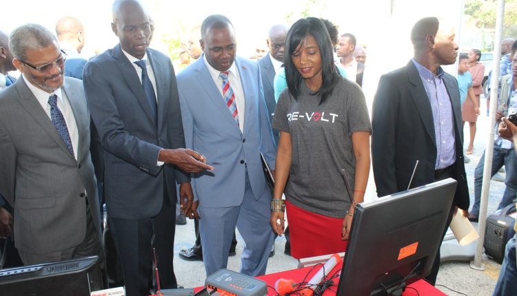 CEM Launch – Haiti President and others view exhibition