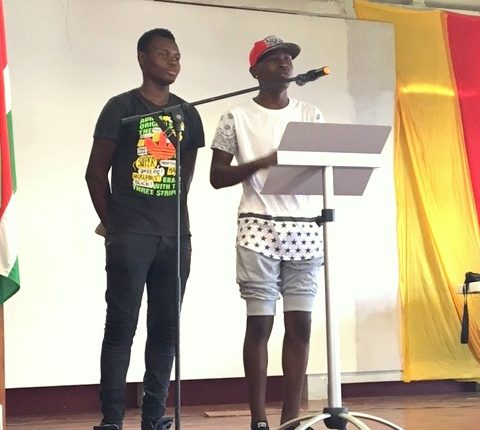 Coronie youth presenting their first sound bit