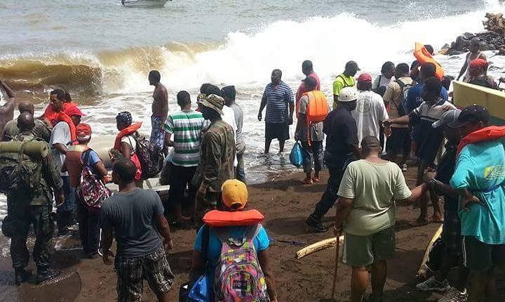 Damage – Dominicans from Petite Savannes awaiting evacuation