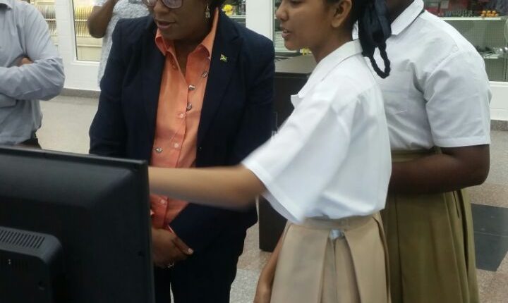 Girls in ICT GT Minister and students