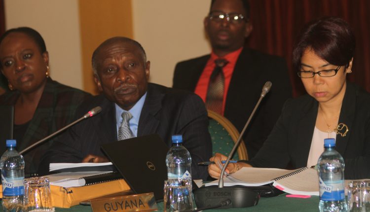 Guyana Minister of Foreign Affairs, Carl Greenidge and team at COTED May 2017