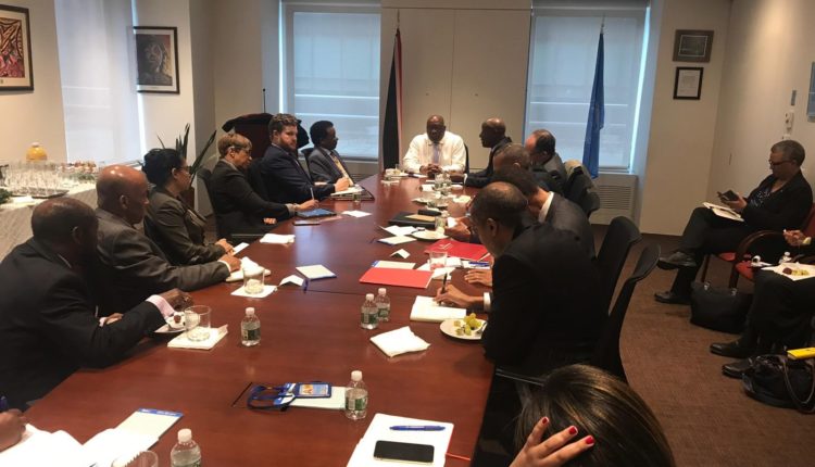 PM Harris with SOUTH AFRICA UN PR, H.E. MR. JERRY MATTHEWS MATJILA, SKNIS Jan 2019