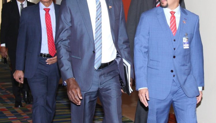 PM Keith Rowley on way to meeting