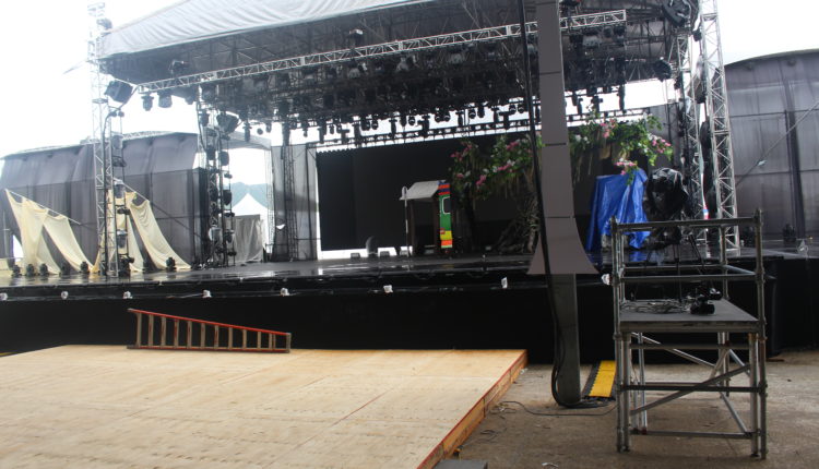 setting up the stage